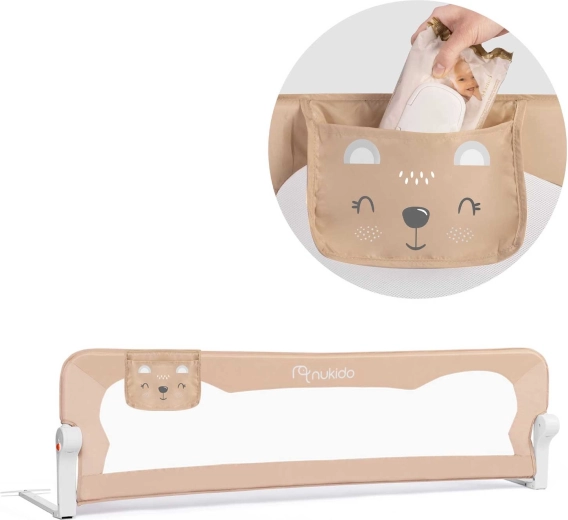 NUKIDO sigurnosna ograda za krevet 150 × 42 × 35 cm bež