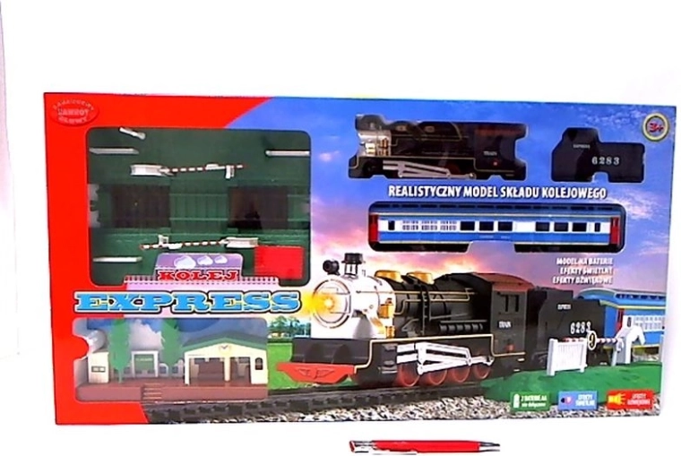 Battery-Powered Express Train Set with Railway Crossing