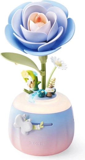 RoboTime 3D mehanički komplet za izradu noćne aroma lampe Kamelija, plava