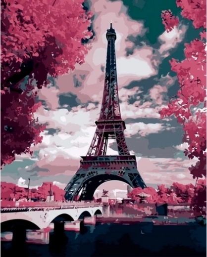 Slika za bojanje prema brojevima na okviru 40 × 50 cm Pariz – Eiffelov toranj