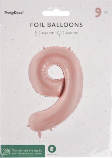 Folijski balon broj 9 bež 72 cm