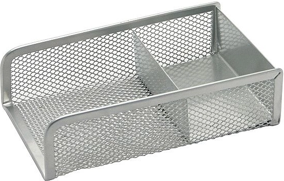Metal stand for notes and paper clips, silver