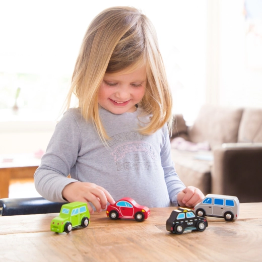 Set of wooden mini cars - 4 pcs