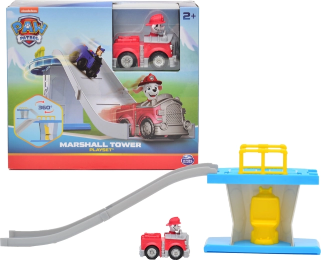 Paw Patrol mini toranj s voznom stazom i vatrogasnim vozilom Marshall