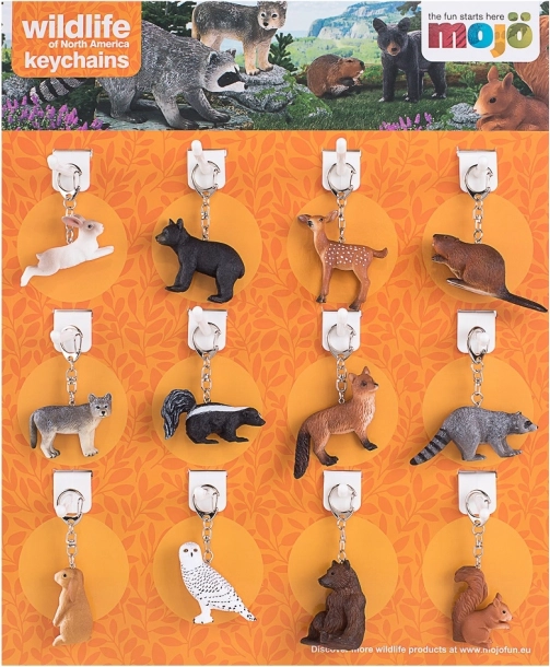 MOJO stalak s privjescima za ključeve – šumske životinje (36 kom)