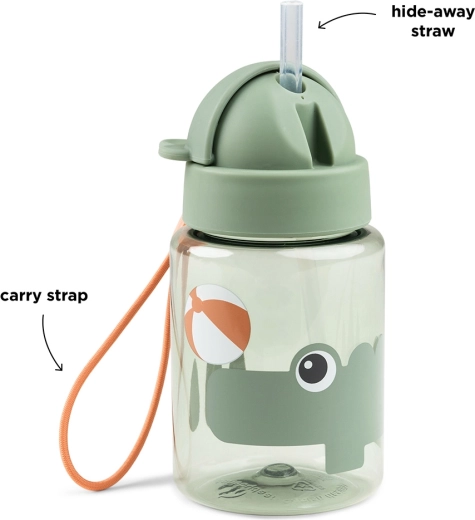 Done by Deer Playground green straw bottle 280 ml