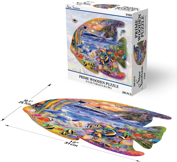 Prime 3D drvene puzzle riba – 200 dijelova