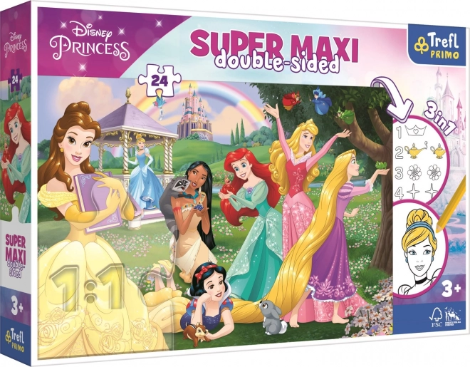 dvostrana slagalica 24 maxi dijelova Disney Princess za bojanje