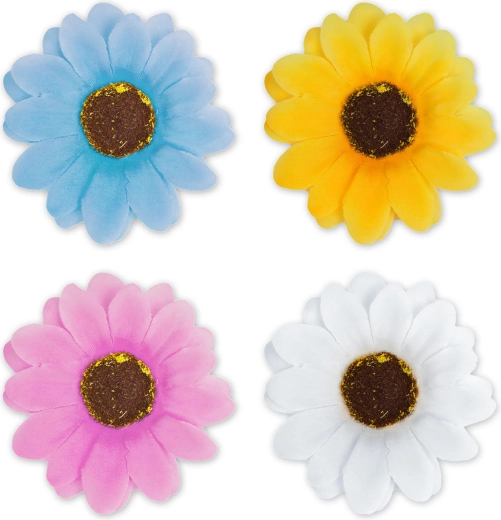Garden decorative flowers with clip, 7.5 cm, 4 pcs