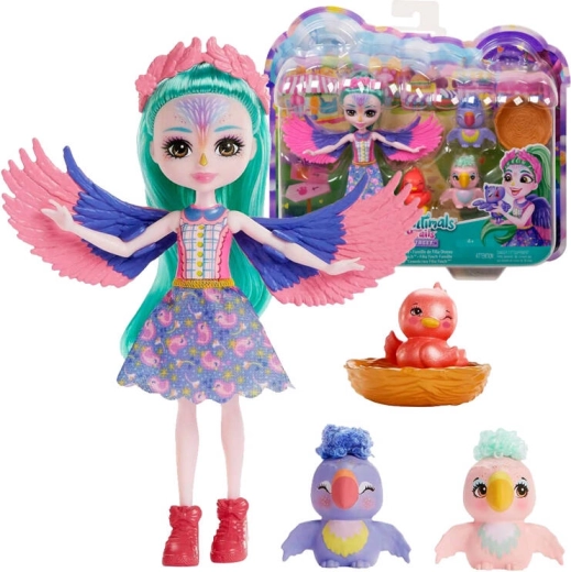 Enchantimals lutka Filia Finch i obitelj papiga