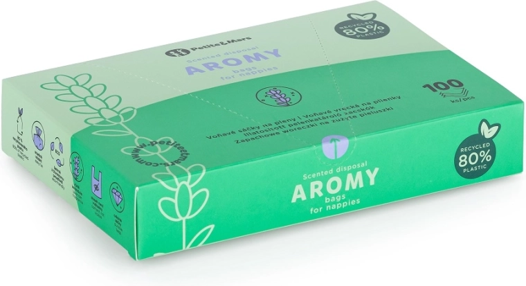 Scented diaper bags with handles AROMY 100 pcs