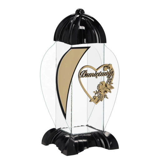 Lampion Art Deco srce crni - 1 komad