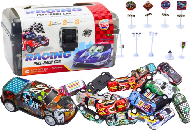 Set automobilčića sa prometnim znakovima 25 kom