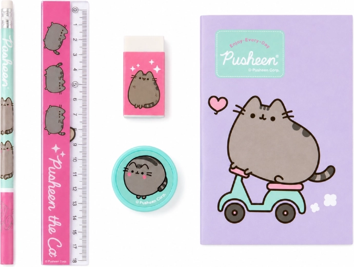 Petodijelni školski set Pusheen ljubičasti