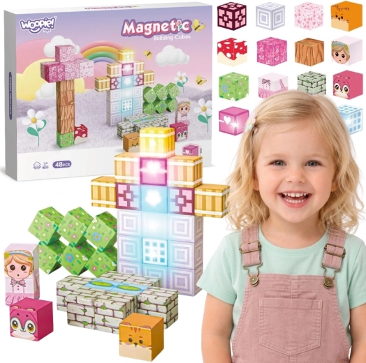 Woopie magnetske građevne kocke 48 kom Montessori 3D