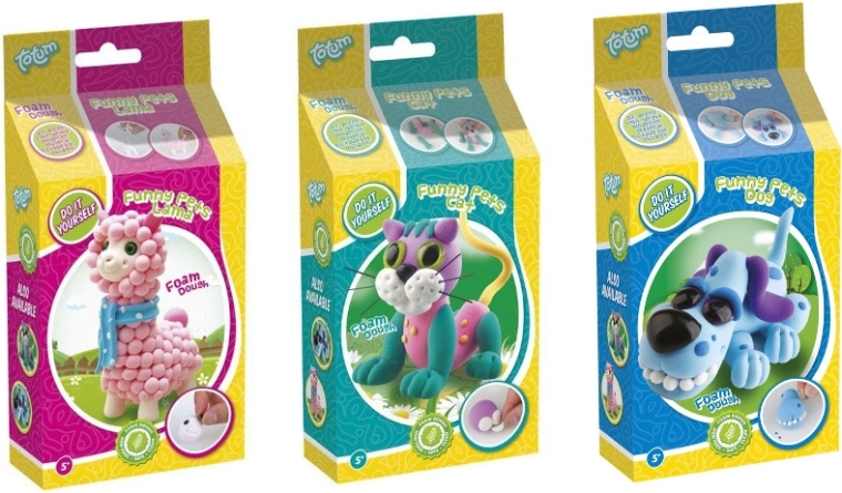 Totum foam animals from Foam Dough modeling clay – DIY set
