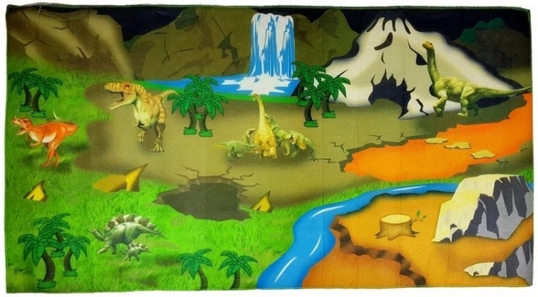 Children's floor play mat with dinosaurs