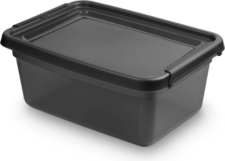 Basestore kutija za pohranu s poklopcem i kopčama Coal 12,5 l (28 × 38 × 16 cm)
