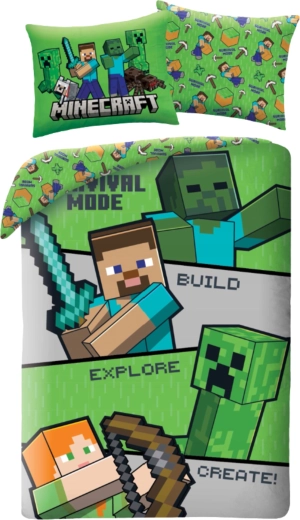 Dječja posteljina Minecraft Survival Mode od mikrovlakana