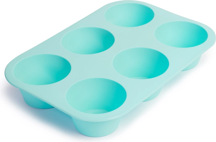 Silicone muffin mold for 6 muffins