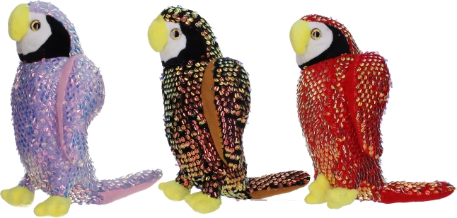 Plišani papagaj sa šljokicama 25 cm