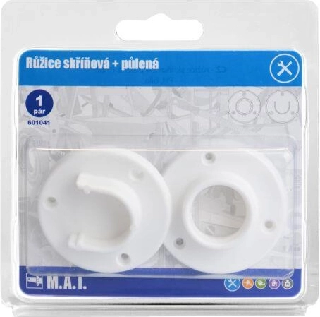 Ormarićna rozeta cijela i polovična, bijela (1 par)