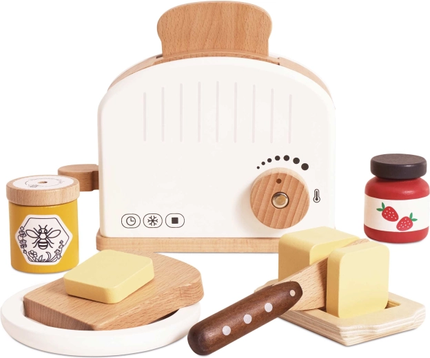 Wooden kids’ toaster set with accessories Le Toy Van