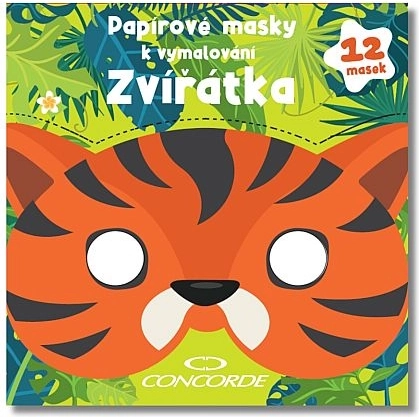 Papirnate maske za bojanje – životinjice CONCORDE, set 12 kom