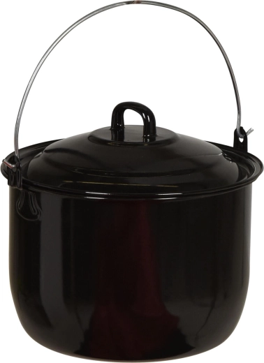 Viseći emajlirani lonac 24 cm s poklopcem, 6,7 l, crni