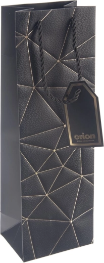 Poklon papirnata vrećica za vino s motivom mreže, crna 12 × 9 × 36 cm