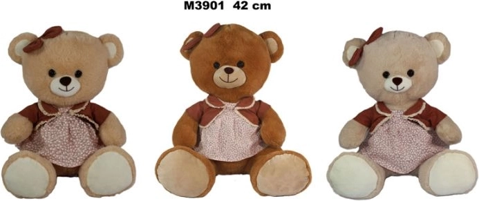 Plush teddy bear in a dress 42 cm - 1 piece