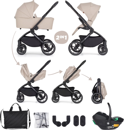 Petite&Mars kombinirana kolica Scout 3u1 Anthracite Moon s autosjedalicom Core Pro i-Size