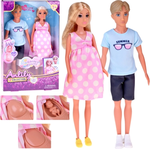 Obiteljski set lutaka – trudna mama, tata i beba