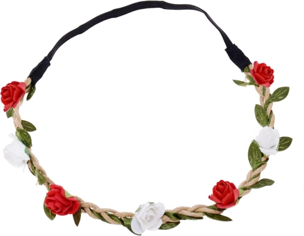 Biało‑Czerwoni Wreath – red‑white floral headband for fans