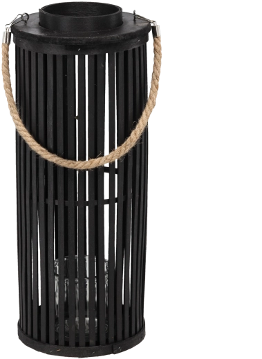 Drveni lanterni lampion 50 × 24 cm crni