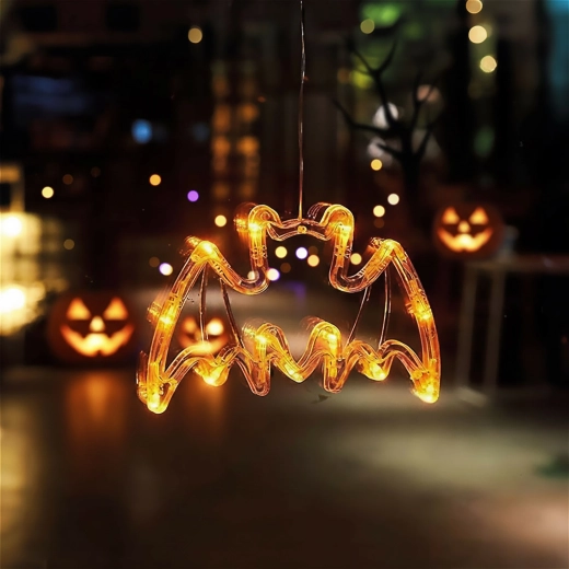 Light-Up Halloween Bat Decoration with Suction Cup and 12 LEDs