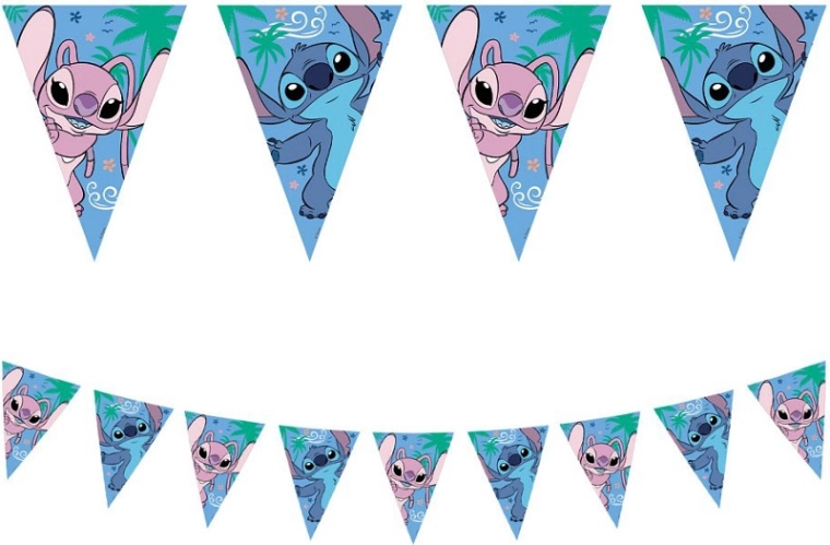 Paper banner with pennants STITCH & ANGEL Disney