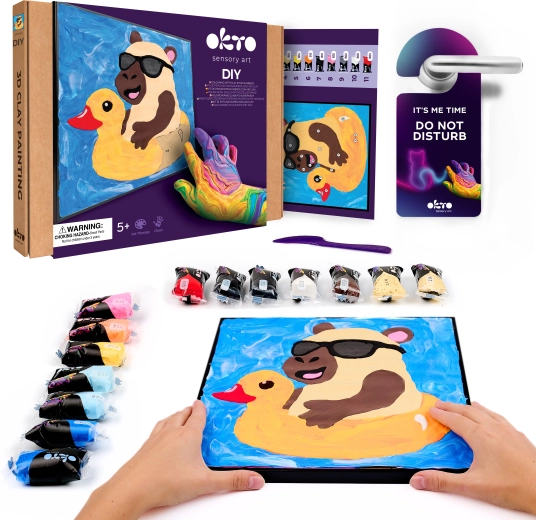 Okto Kapibara likovni set – slikanje masom prema brojevima 29 × 29 cm