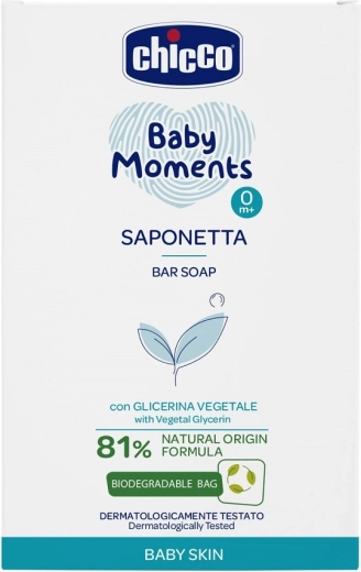 Chicco Baby Moments čvrsti sapun za ruke s biljnim glicerinom 100 g