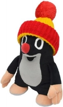 Plišani Krtko s crveno-žutom kapom 24 cm