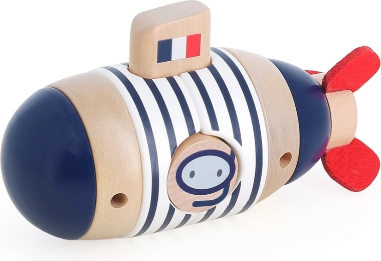 Vilac wooden stacking tower submarine with a surprise