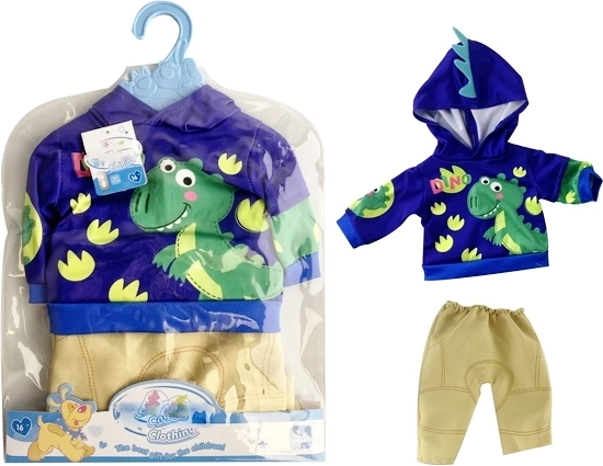 Baby doll outfit with dinosaur hoodie and beige pants - 1 piece