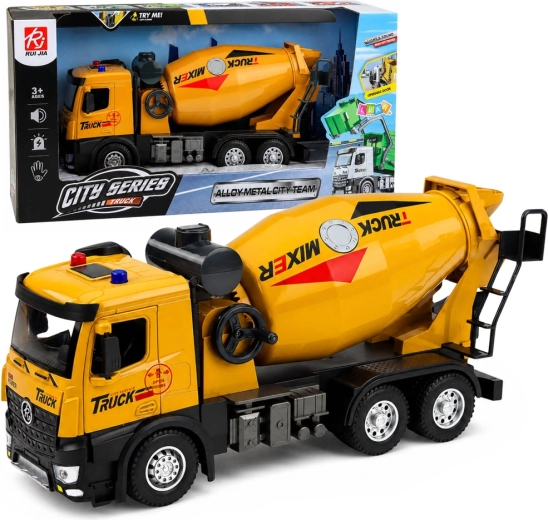 Construction cement mixer truck with metal cab, lights and sounds 1:12 - 1 piece