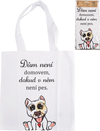 Cotton bag DOG HOME white 36 × 40 cm