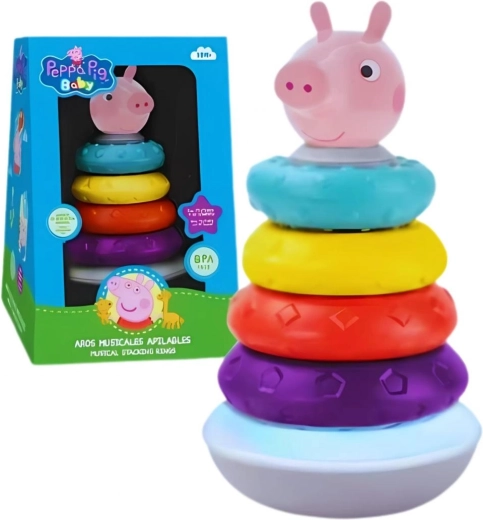 Educational stacking pyramid with sound effects Peppa Pig