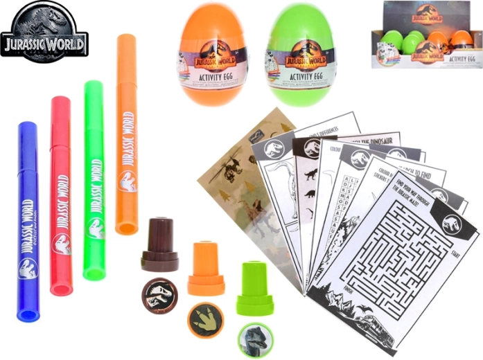 Jurassic World – activity set in a dinosaur egg 16 cm, 2 colors