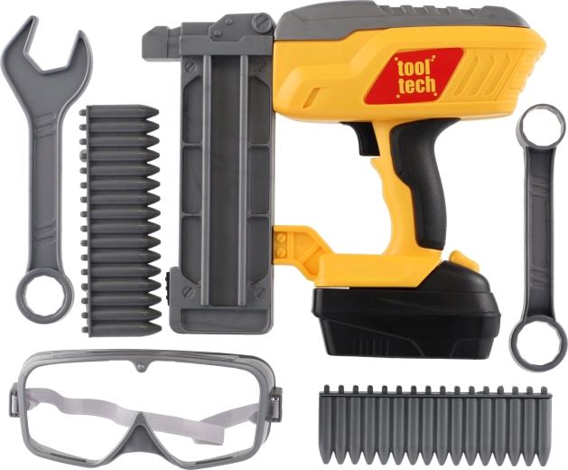Kids’ toy nail gun with battery-powered tool set