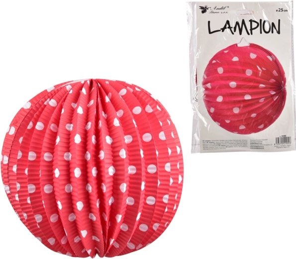 Papirnati lampion s ružičastim točkicama 25 cm