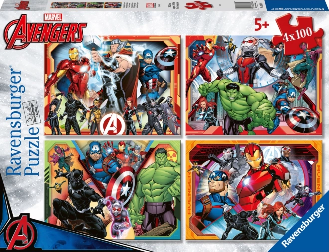 Puzzle Moćni Avengers 4x100 dijelova Ravensburger