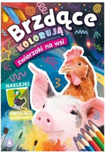 Bojanka sa naljepnicama – Životinje na farmi (svijetle u mraku)